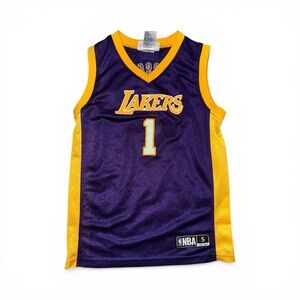 Lakers Russel #1 Youth Kids Jersey NBA Purple & Gold Team Jersey Patch Detail